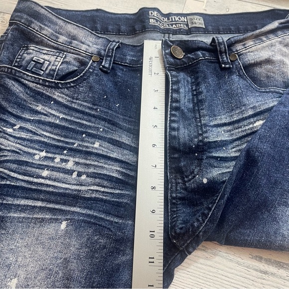 Demolition Black Label Acid Splash Distressed Jeans 34/30 - Picture 13 of 14